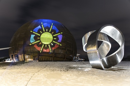 Illuminated CERN Globe of Science & Innovation
