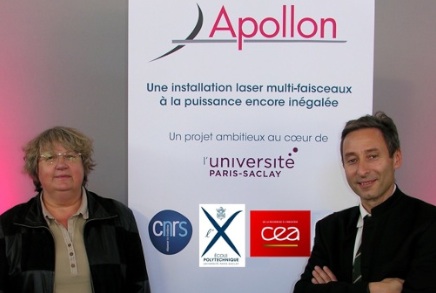 Sylvie Jacquemot (left) and Luc Bergé (right) attending together APOLLON Inauguration
