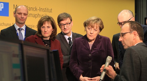 Federal Chancellor Angela Merkel pushed the button