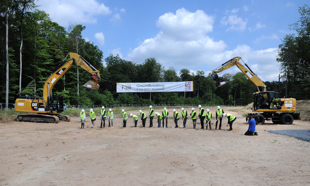 Groundbreaking ceremony on the FAIR construction site