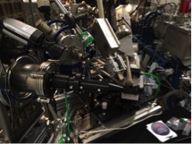 Part of the setup for ion-beam studies with the Pelletron 17-MV accelerator