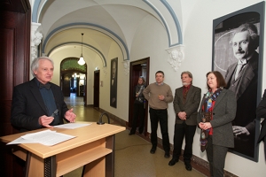 From left to right: Prof. Knut Urban, Dr. Victor Gomer, Kurt Seelmann and Prof. Johanna Stachel.