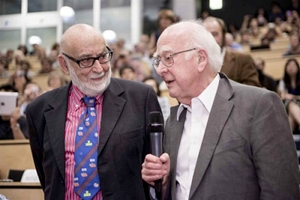 François Englert (left) and Peter Higgs (right) at CERN 