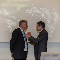 Sydney Galès receiving the ‘légion d’honneur’ from Thierry Mandon, the French secretary of state for Higher Education and Research